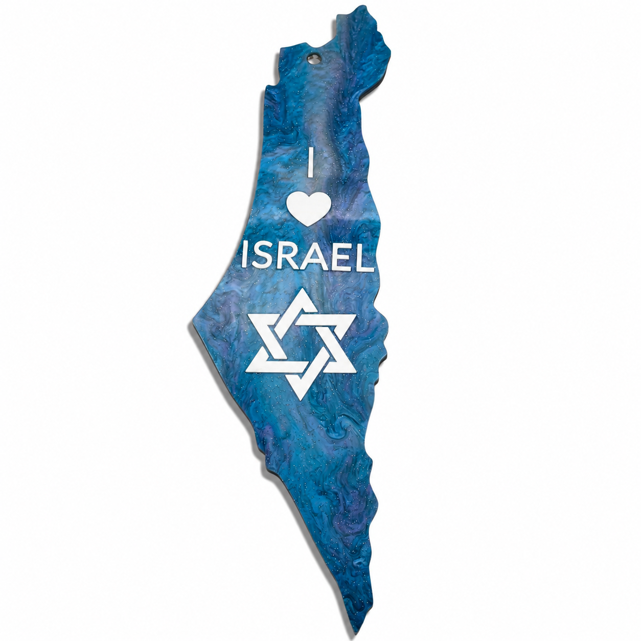 I Love Israel Wall Art – Israel Map Wall Hanger for Jewish & Israeli Home Décor LSN-7004