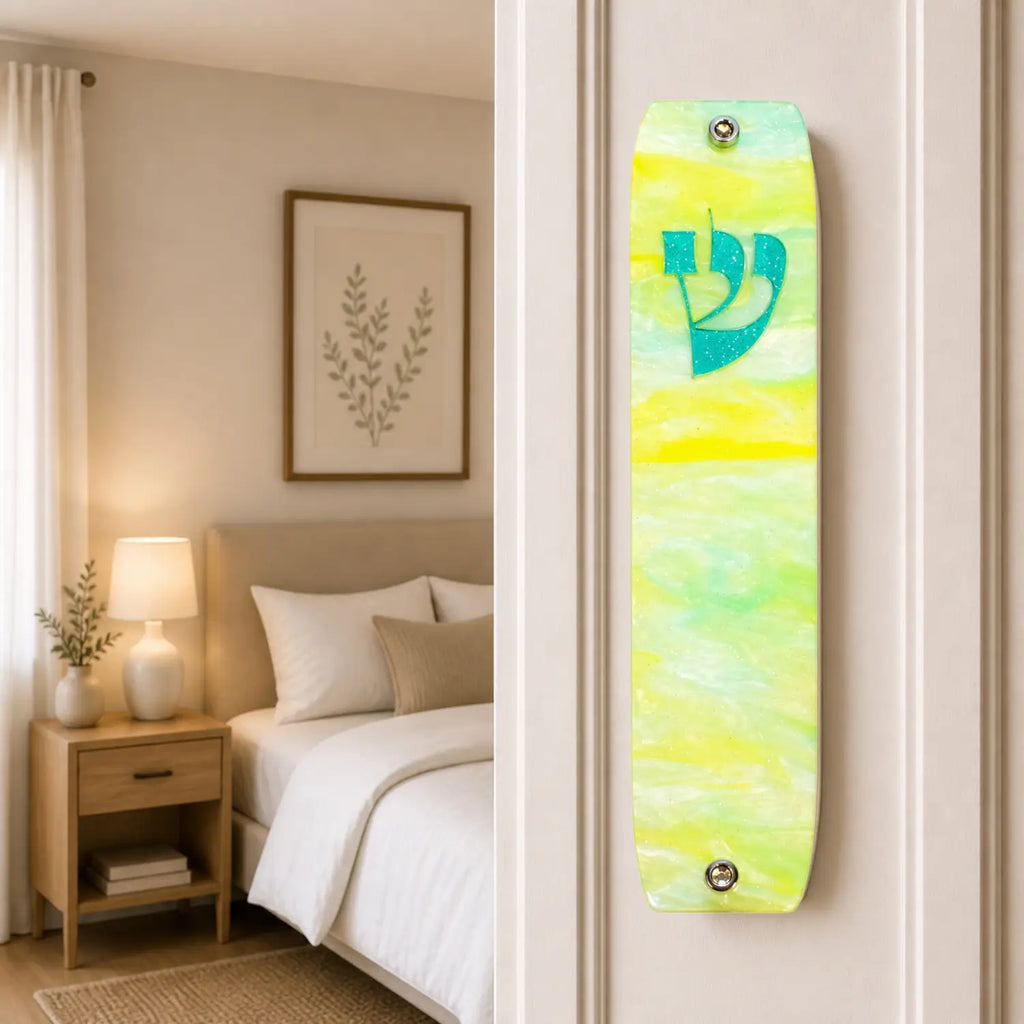 Genesis Classic Mezuzah for Door – Handmade Premium Clear Acrylic Case – Model LSN-10068