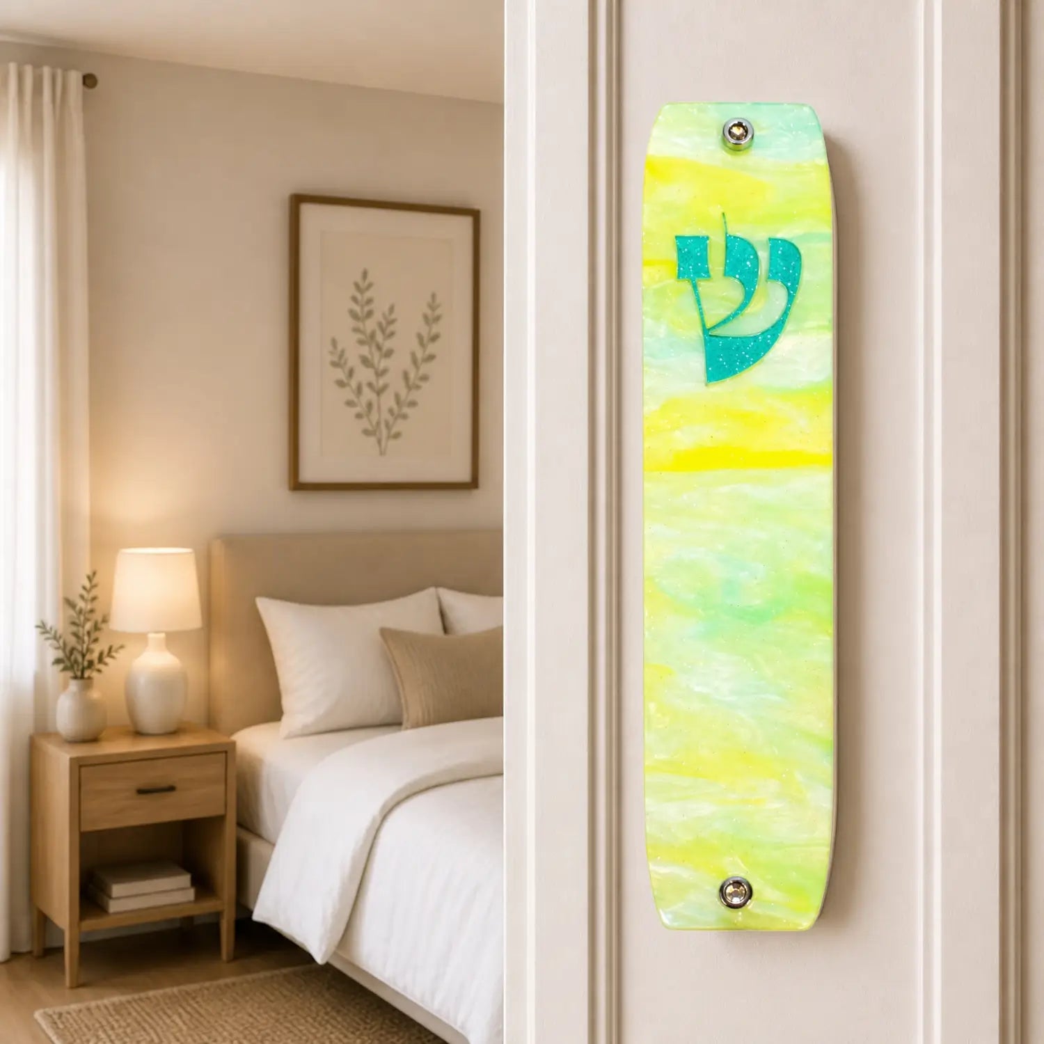Genesis Classic Mezuzah for Door – Handmade Premium Clear Acrylic Case – Model LSN-10068
