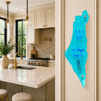 Genesis Map of Israel with David Star Mezuzah for Door – Handmade Premium Clear Acrylic Case – Model LSN-30505