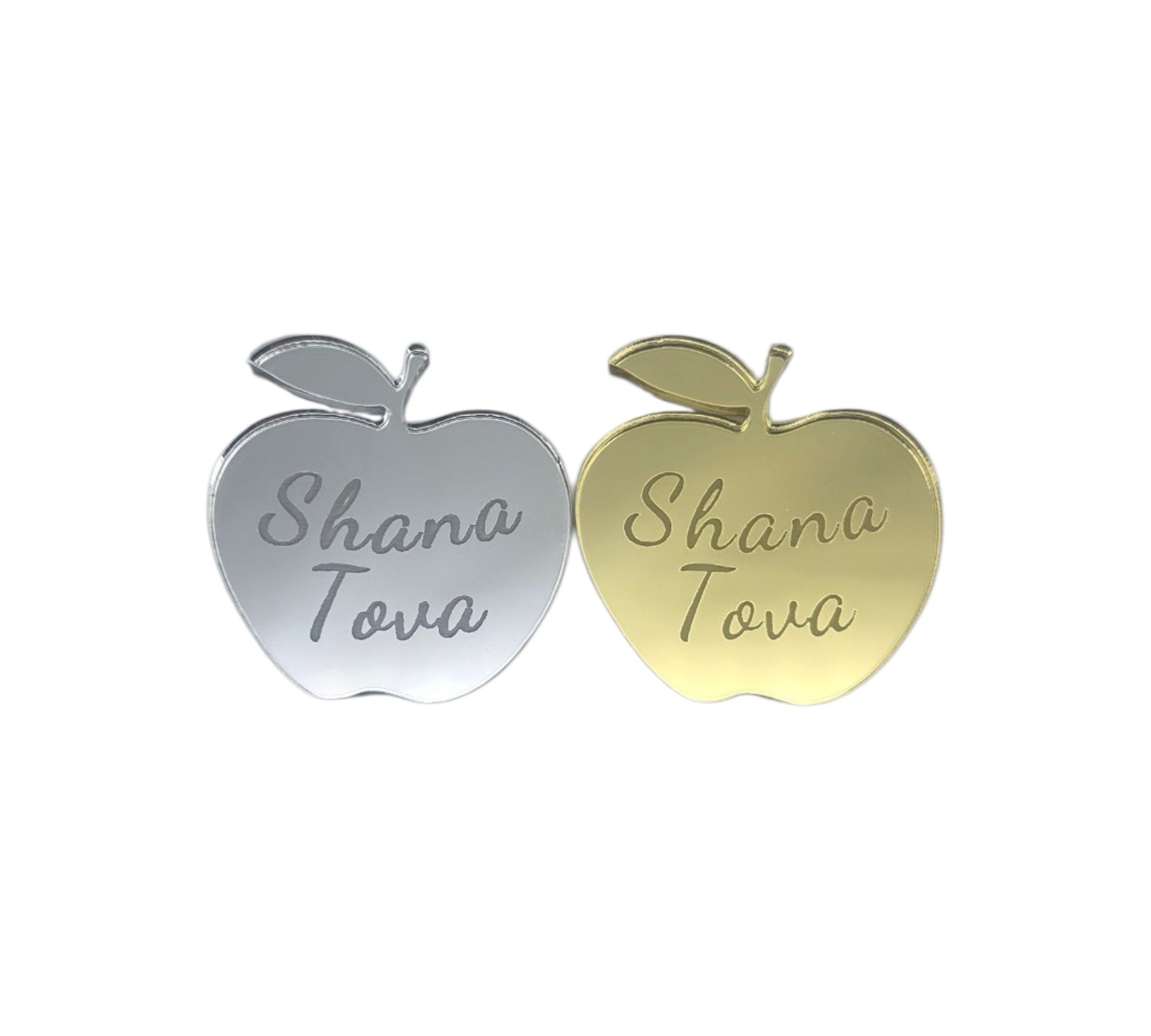 Personalized Rosh Hashanah Apple Fridge Magnet – Custom Golden/Silver Mirror Acrylic Magnet