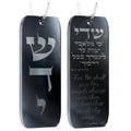 Hanging Car Mezuzah with Traveler's Prayer Scroll – Rearview Mirror Jewish Protection Gift (Glossy Black, LSN-1109)