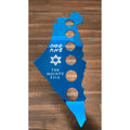 Personalized Israel Map Passover Seder Plate – Hand Assembled Acrylic Pesach Plate with Family Name – Handmade Jewish Table Centerpiece Sky Blue Mirror with Glossy White Letters