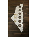 Personalized Israel Map Passover Seder Plate – Hand Assembled Acrylic Pesach Plate with Family Name – Handmade Jewish Table Centerpiece Glossy White with Golden Mirror Letters