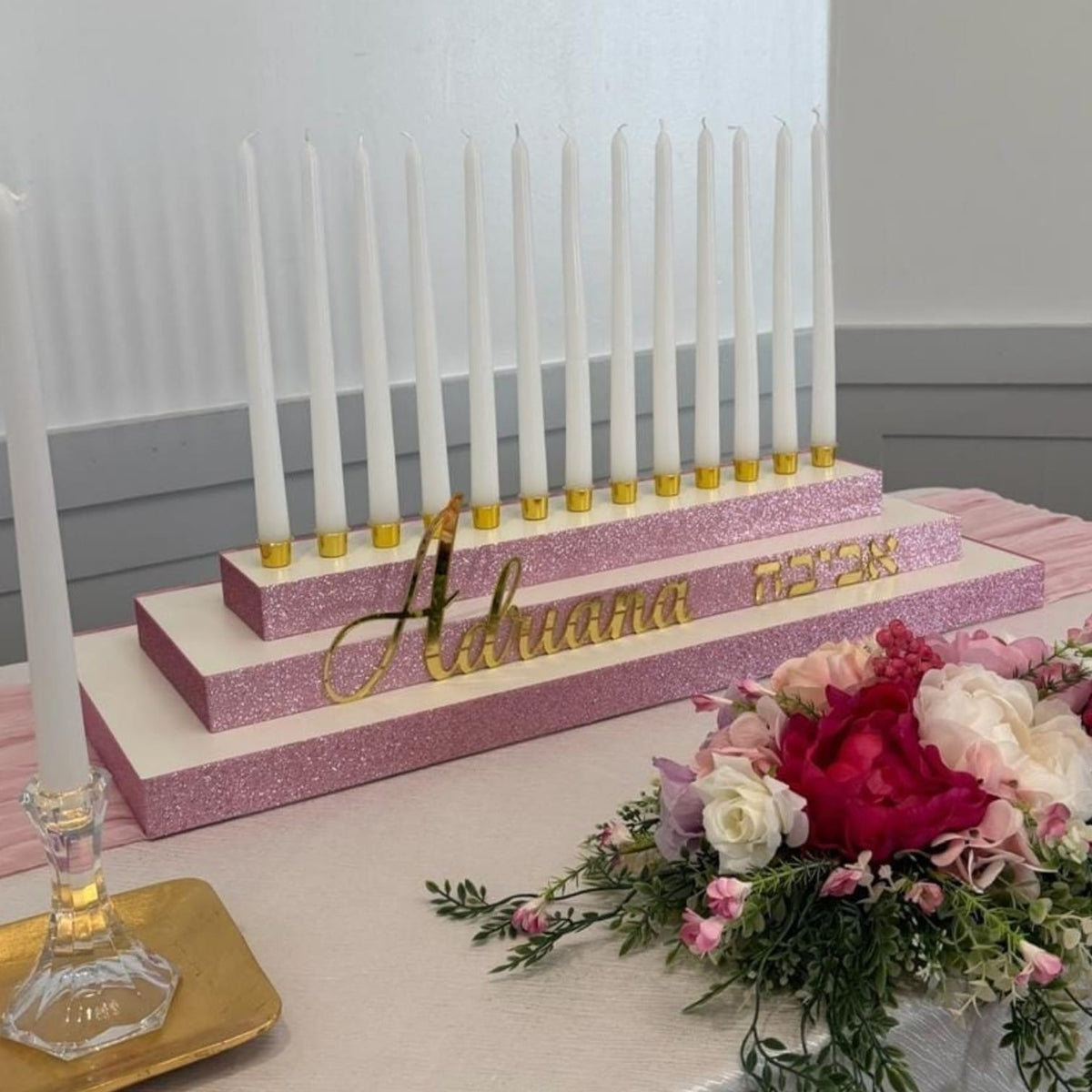 Personalized Mirror Acrylic Name - Custom Hebrew or English Cursive Name for Events, Backdrops & Displays