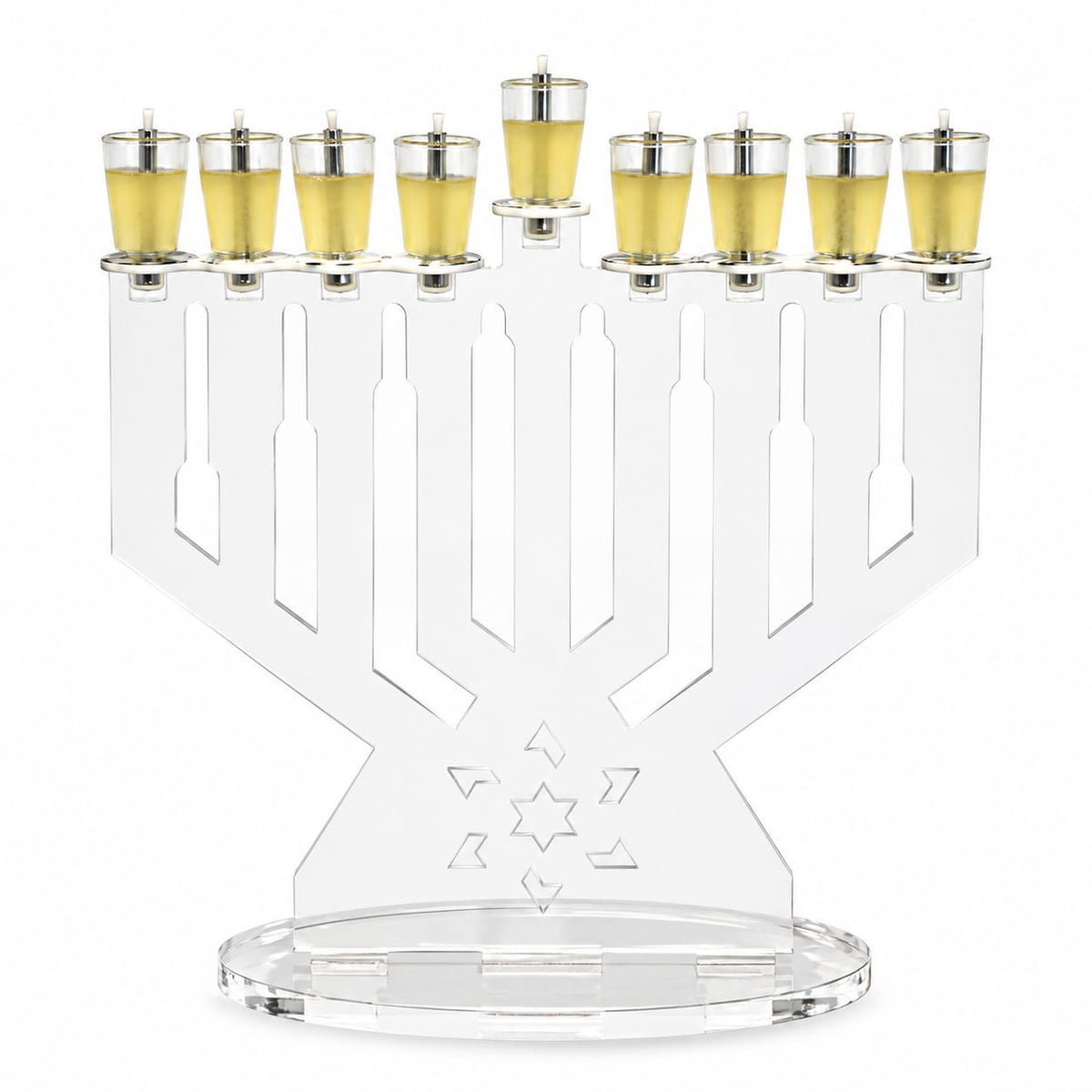 Roma Medium Personalized Maccabi Menorah Chanukiah – Custom Engraved Acrylic Hanukkah Menorah | Model # LSN-2205