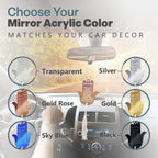 Hanging Car Hamsa with Traveler's Prayer & Am Yisrael Chai – Rearview Mirror Jewish Protection Gift double sided (Rose Gold Mirror, LSN-1305)