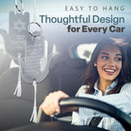 Hanging Car Hamsa with Traveler's Prayer & Am Yisrael Chai – Rearview Mirror Jewish Protection Gift double sided (Rose Gold Mirror, LSN-1305)