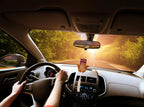 Hanging Car Hamsa with Traveler's Prayer & Am Yisrael Chai – Rearview Mirror Jewish Protection Gift double sided (Pink Mirror, LSN-1306)
