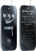 Hanging Car Mezuzah with Traveler's Prayer Scroll – Rearview Mirror Jewish Protection Gift (Glossy Black, LSN-1109)