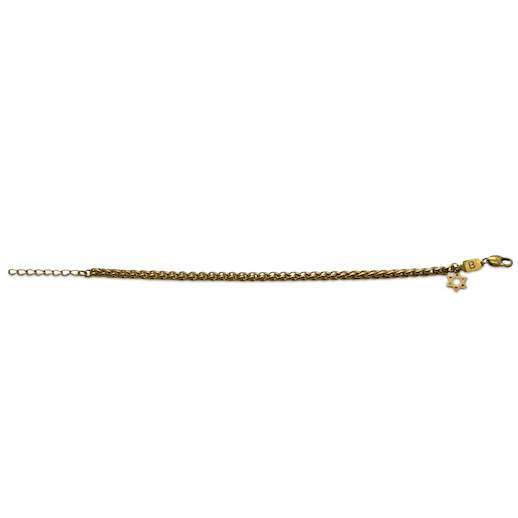 Star of David Bracelet – [Golden] Stainless Steel Jewish Single Chain Bracelet | Unisex Gift