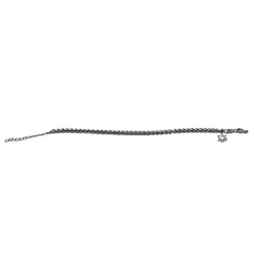 Star of David Bracelet – [Silver] Stainless Steel Jewish Single Chain Bracelet | Unisex Gift