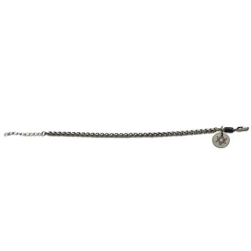 Star of David Bracelet – [Silver] Stainless Steel Jewish Single Chain Bracelet | Unisex Gift