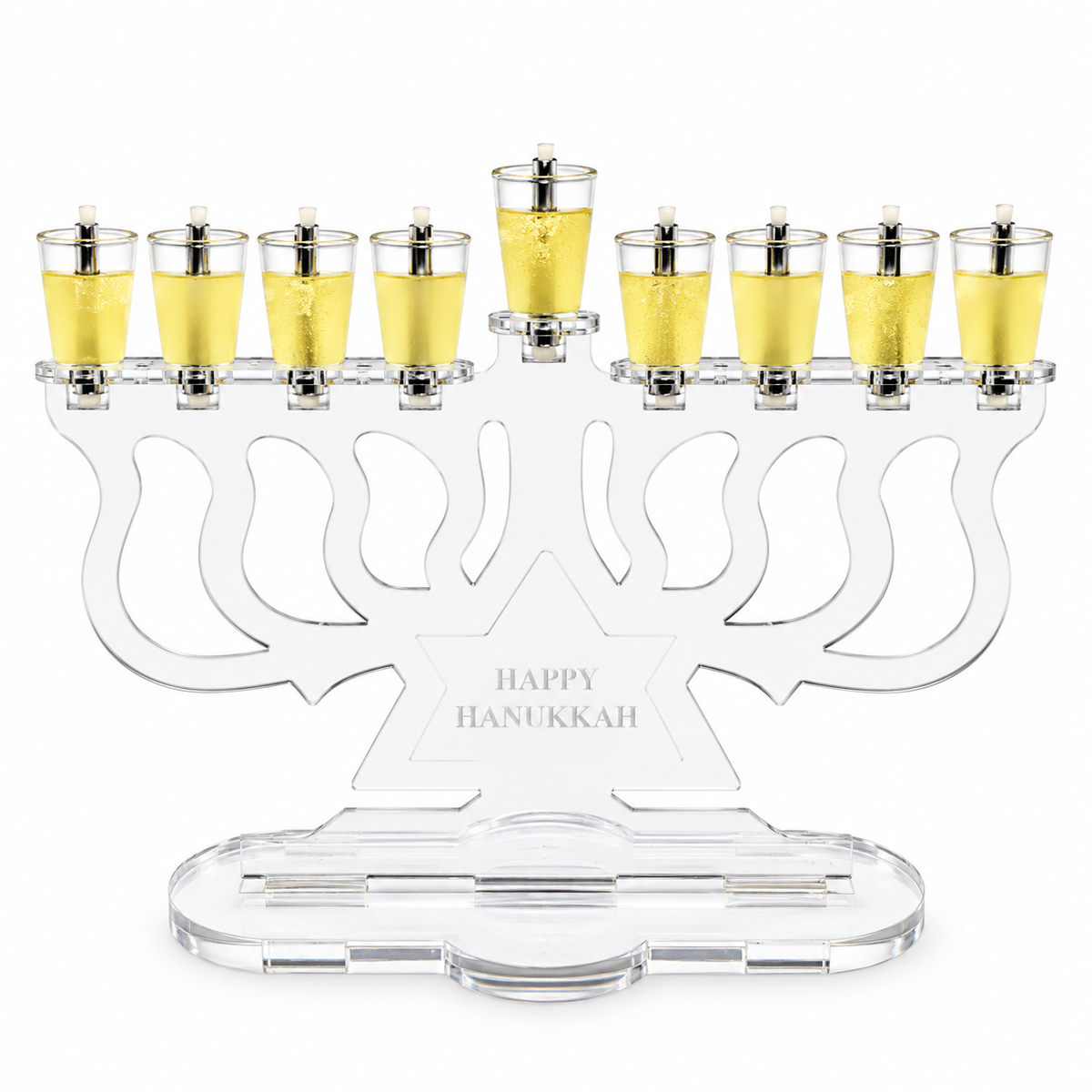 Levi Small Personalized Maccabi Menorah Chanukiah – Custom Engraved Acrylic Hanukkah Menorah | Model # LSN-2304