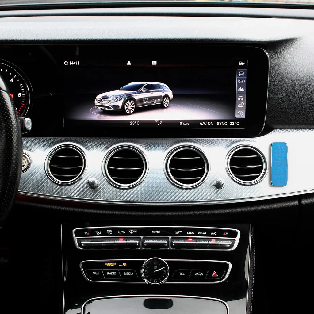 Modern Car Mezuzah for Dashboard with Engraved Traveler's Prayer – Jewish Auto Blessing & Protection (Sky Blue Mirror, LSN-1103)